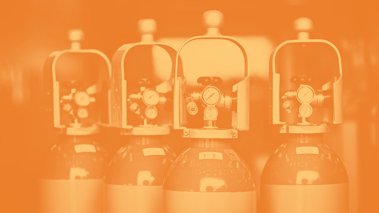 Argonflasker med orange filter